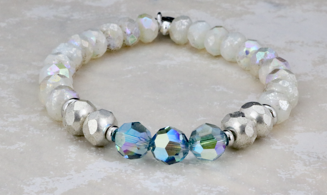 Trinity Bracelet with Storm AB Crystals on Czech Glass